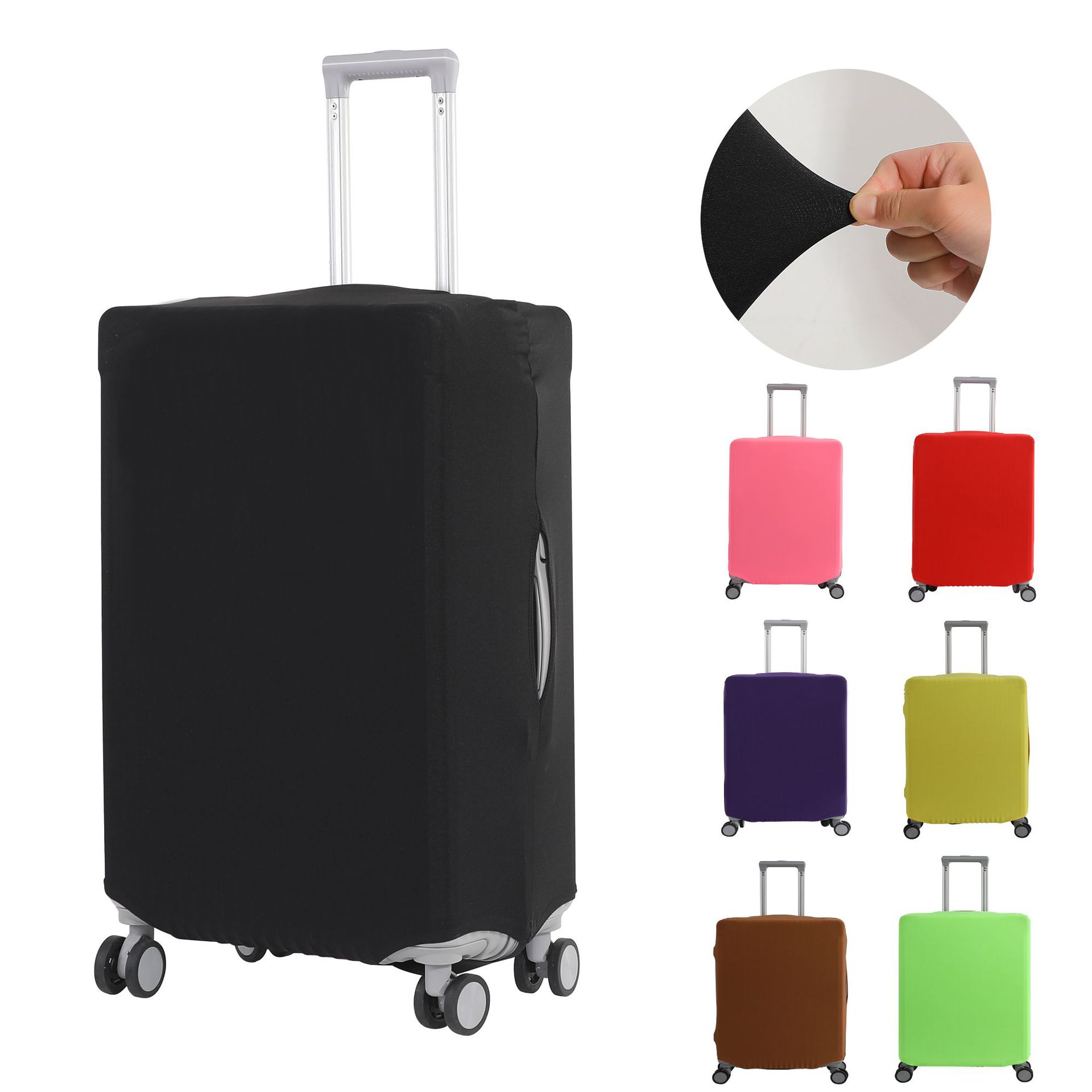 Luggage Protective Cover Transparent - ソリッドカラーの弾性荷物保護カバー、耐摩耗性スーツケースダストカバー、18-28インチの旅行用スーツケースに適しています。