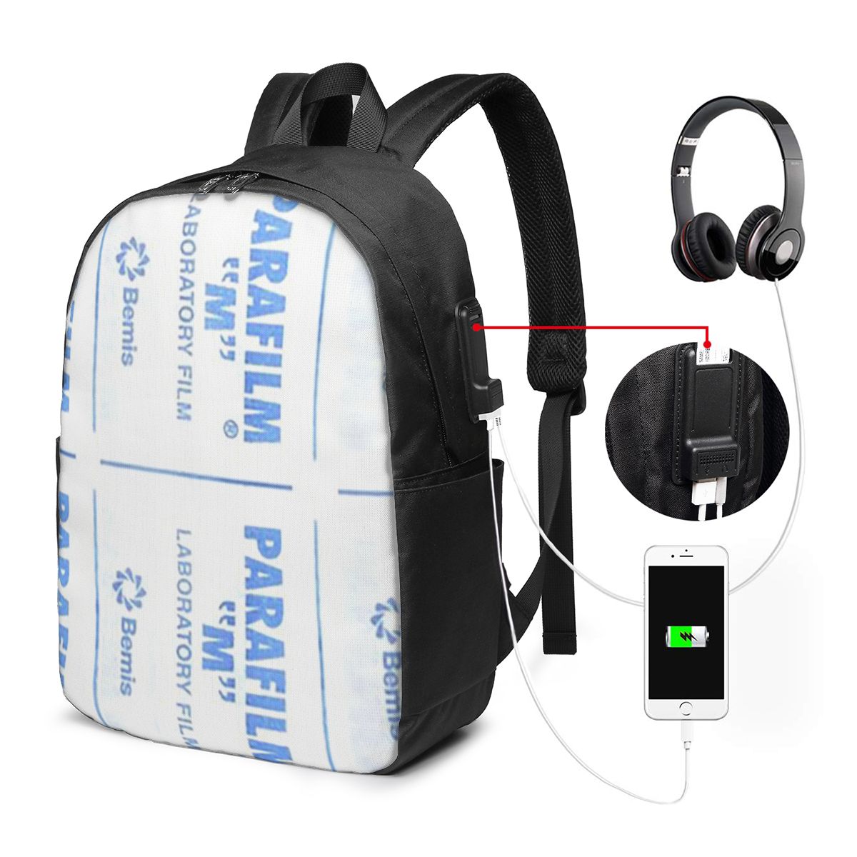 Backpacks - パラフィルムは救世主です。バックパック、旅行用ノートブックバッグ、コンピューター、大学生、スクールバッグ、男性、女性用のラップトップショルダーバッグです。