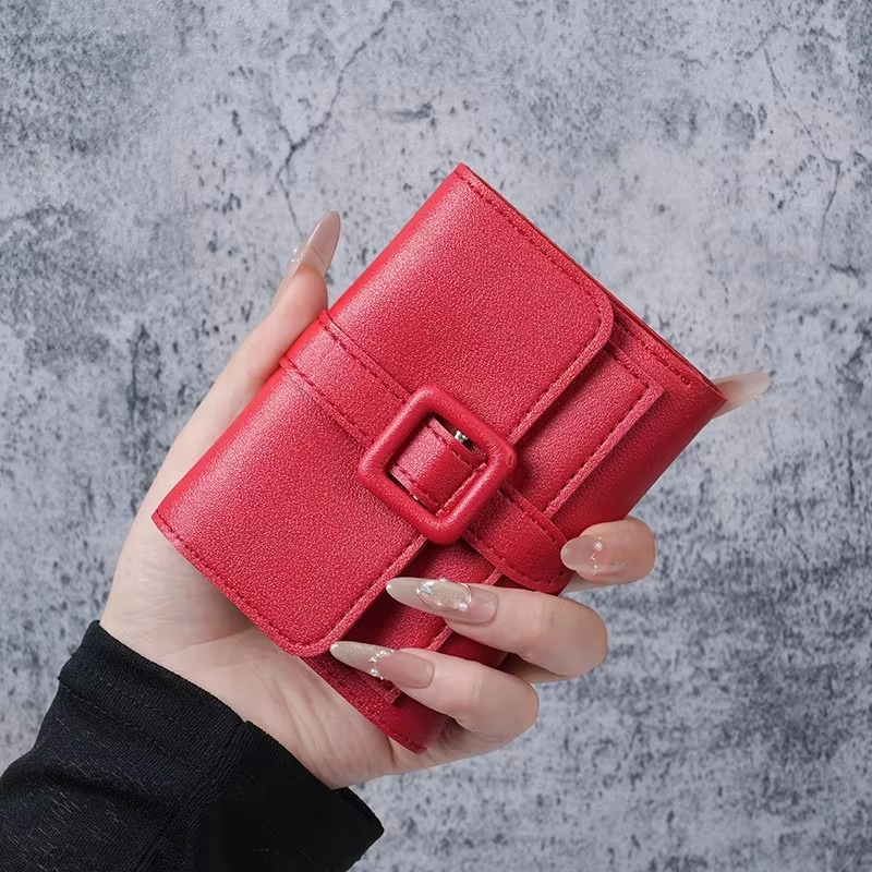 Wallets - 2026年レディース高級ショートウォレット、レターパターンカードバッグ、PU裏地ポリエステル防水スプリングシリーズ小銭入れ