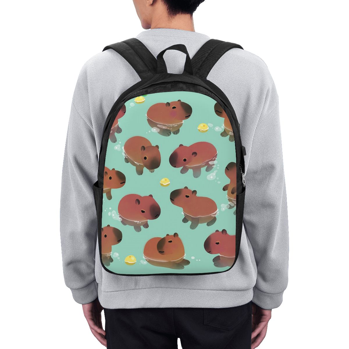 カピバラアニマル柄バックパック旅行ノートブックバッグコンピュ - Backpacks のレビューと価格