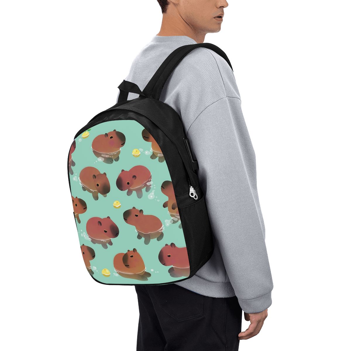 カピバラアニマル柄バックパック旅行ノートブックバッグコンピュ - Backpacks のレビューと価格