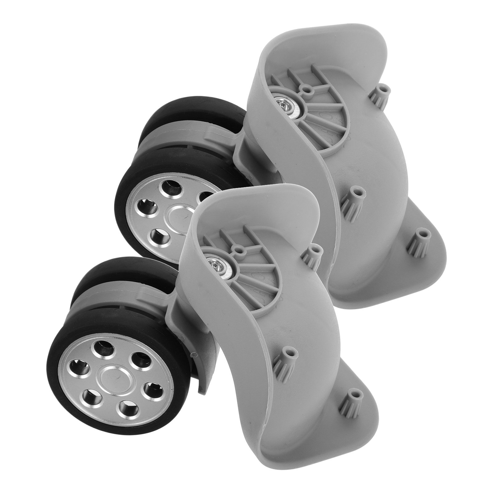 1組の丸穴付きスーツケース用車輪交換キット。明るいグレー色。 - Silent Replacement Luggage Wheels のレビューと価格