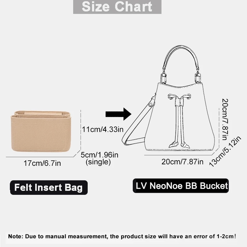 LV ネオネオ BB バケット型バッグ用、フェルト製インナー - Handbags のレビューと価格