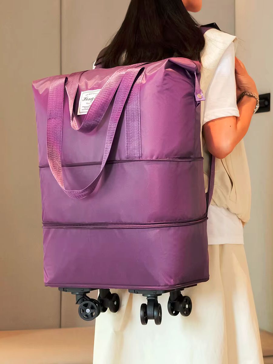 旅行用ローリングダッフルバッグ。取り外し可能な車輪付き。拡張 - Foldable Rolling Luggage Bag のレビューと価格