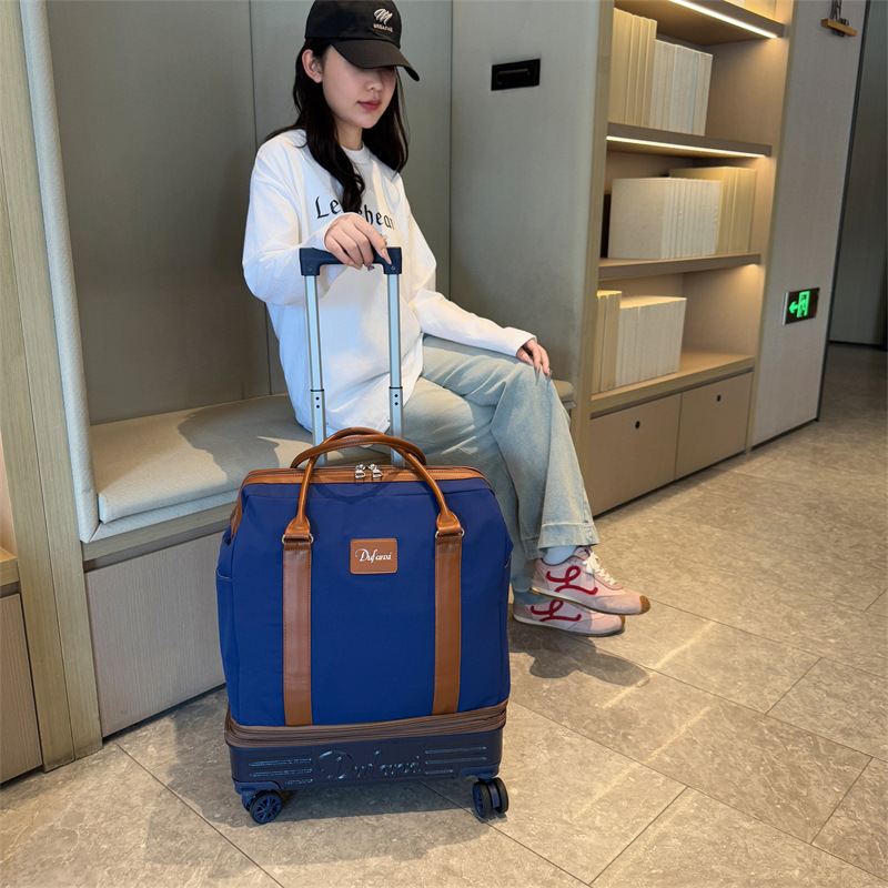 伸縮ハンドル付きホイール付きダッフルバッグ 折りたたみ式 軽 - Foldable Rolling Luggage Bag のレビューと価格