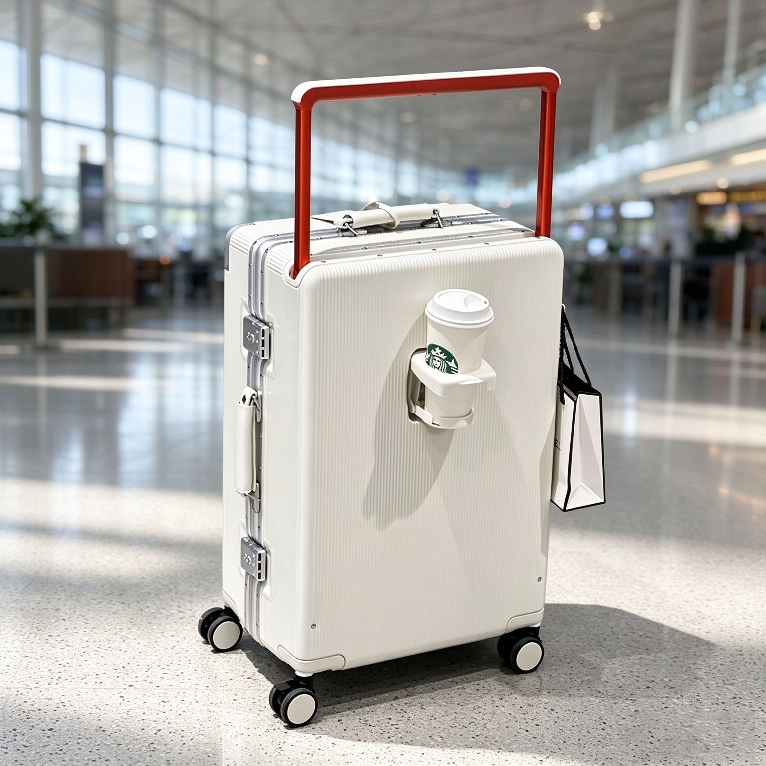 高級感のあるデザインのPC製アルミニウムフレーム、幅広の取っ - Aluminum Frame Carry On Luggage のレビューと価格