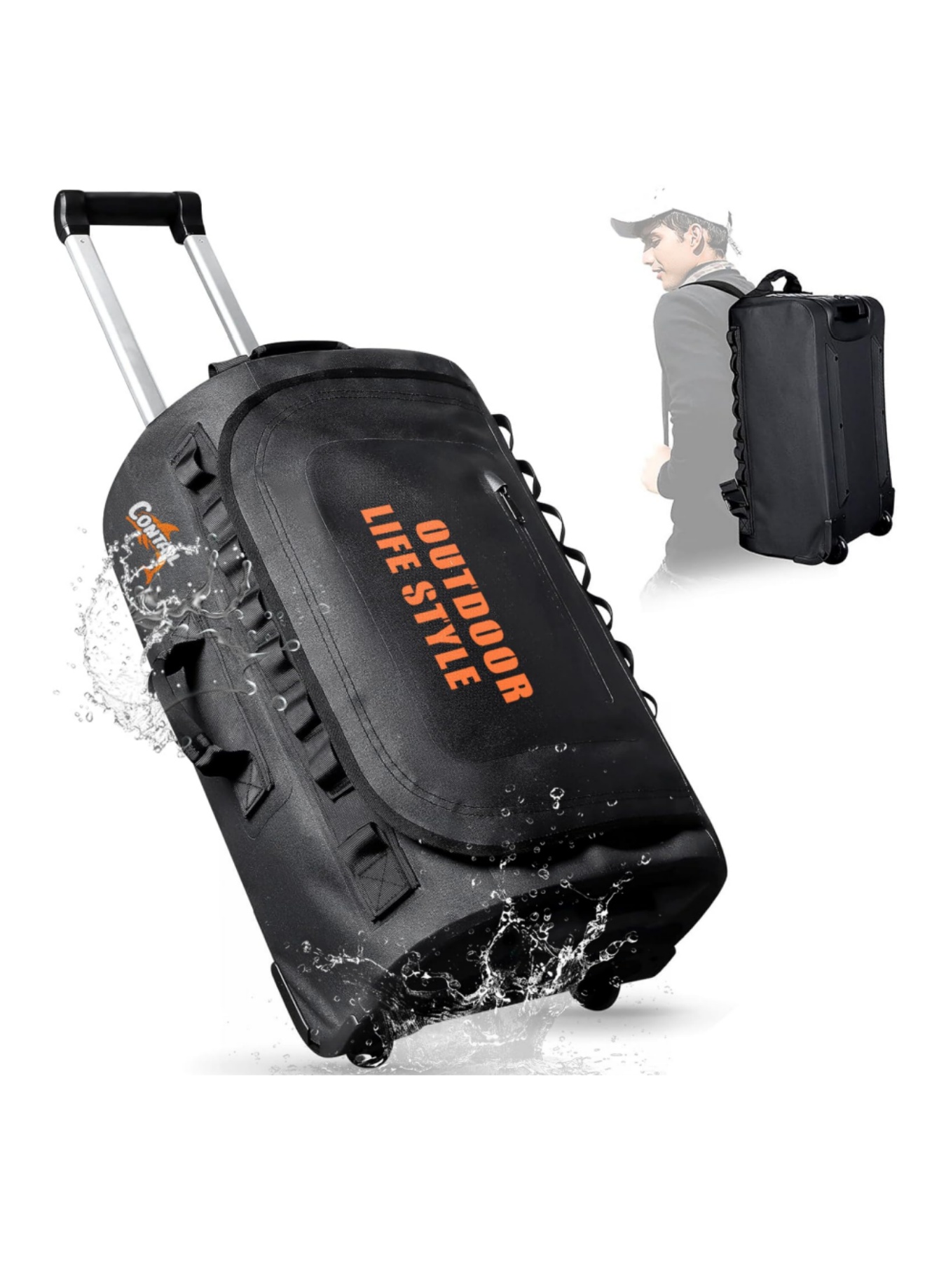 48/95 ラリーホイール付きダイビングバッグ、ホイール付き - Foldable Rolling Luggage Bag のレビューと価格