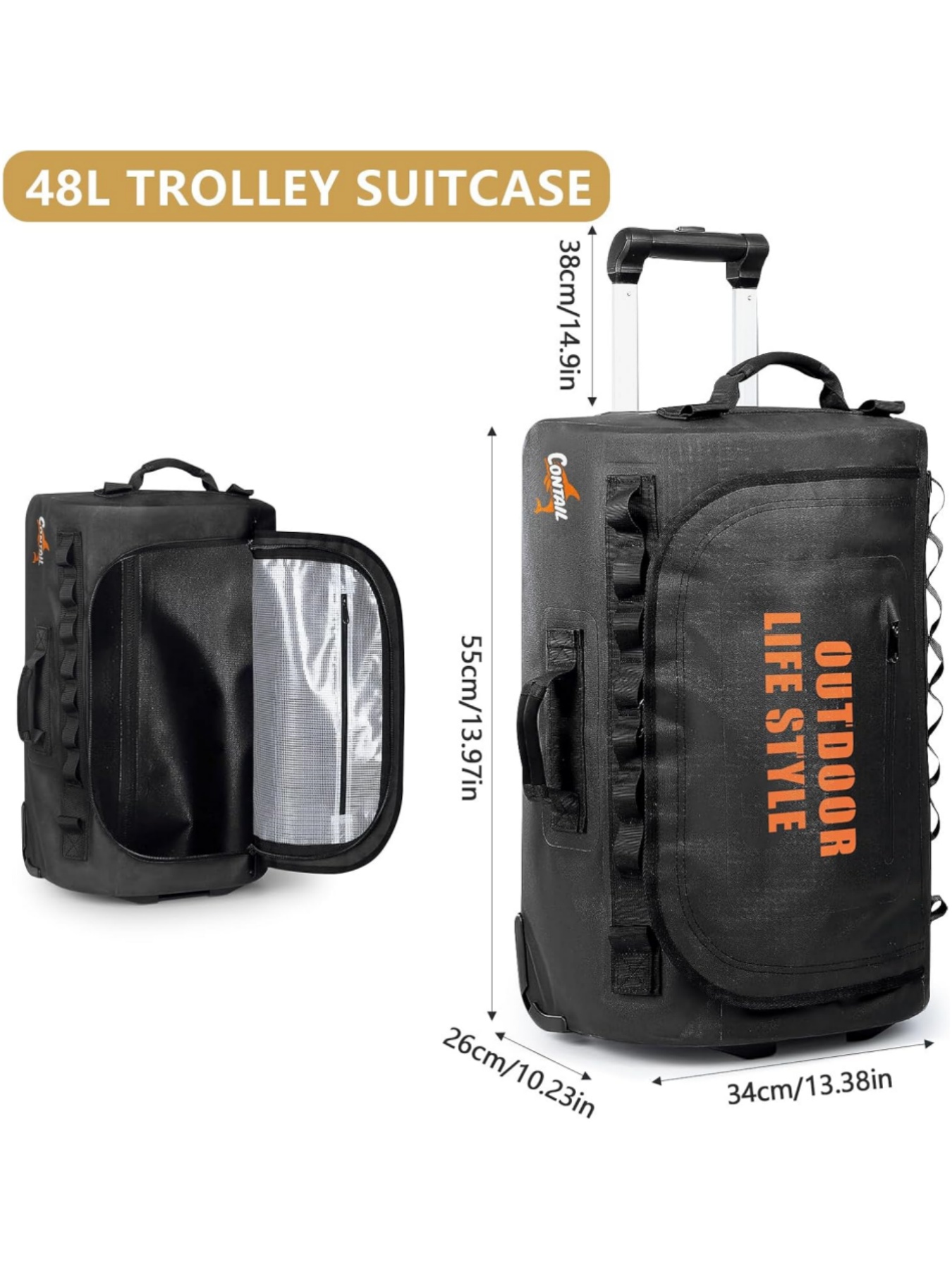 48/95 ラリーホイール付きダイビングバッグ、ホイール付き - Foldable Rolling Luggage Bag のレビューと価格