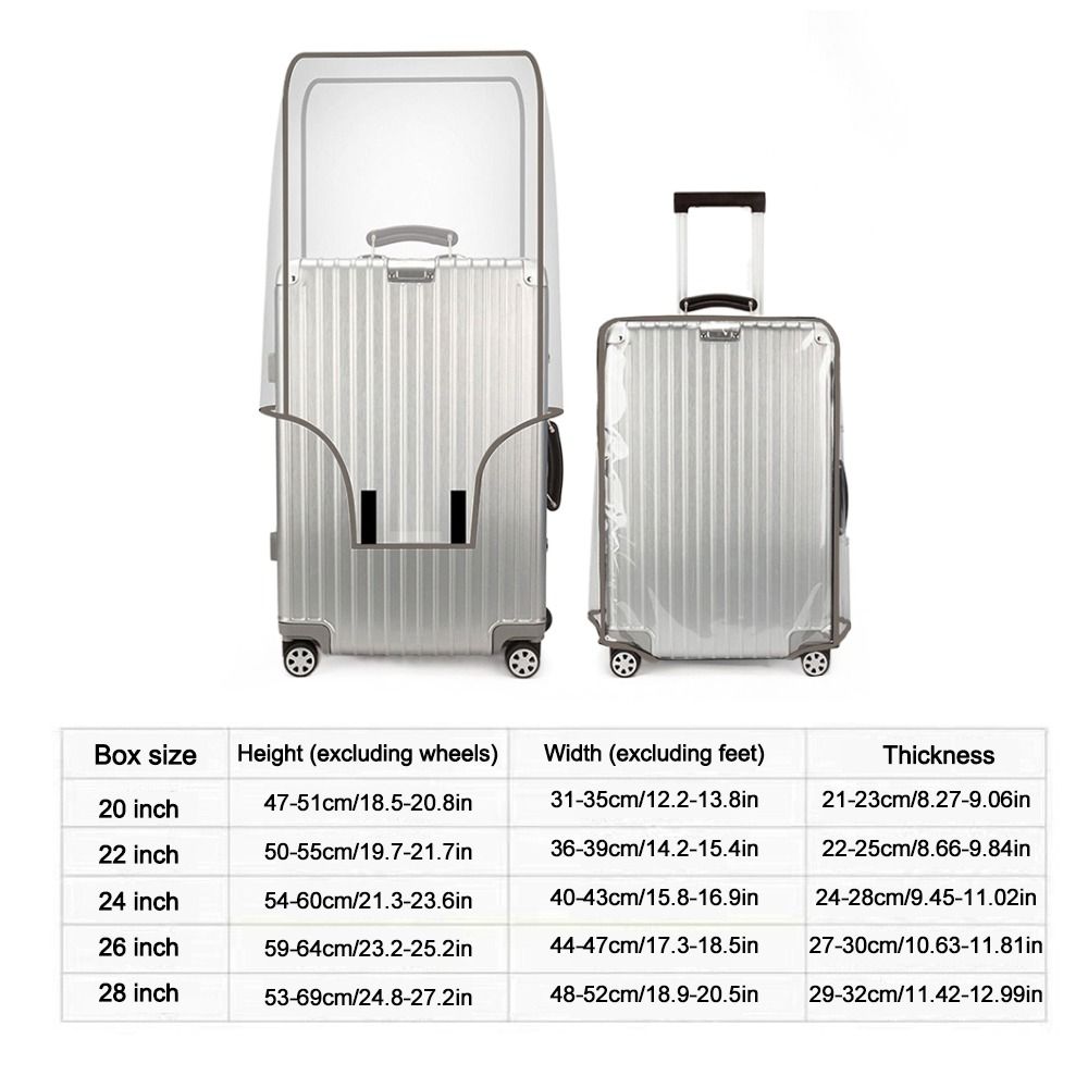16～28インチの旅行用スーツケースカバー。透明PVC素材で - Waterproof Suitcase Cover Protector のレビューと価格