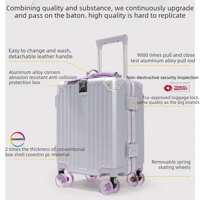 ホイール付き機内持ち込みスーツケースセット アルミフレームス - Aluminum Frame Carry On Luggage のレビューと価格