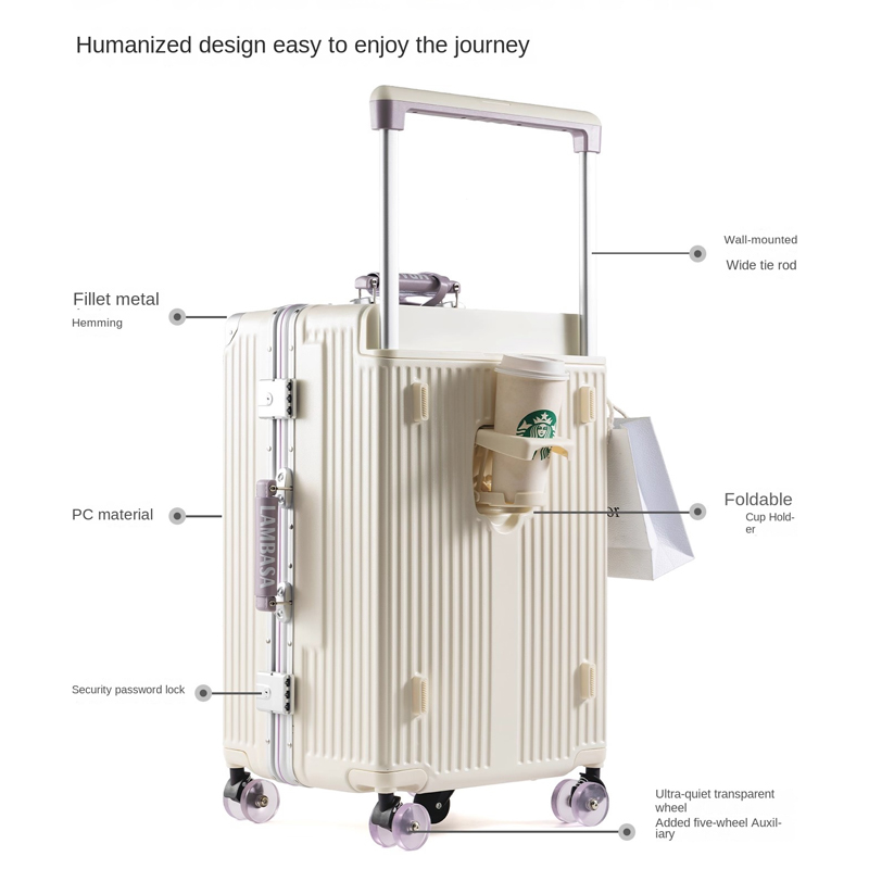 幅広ハンドル付き、キャスター付きスーツケース、アルミニウムフ - Aluminum Frame Carry On Luggage のレビューと価格